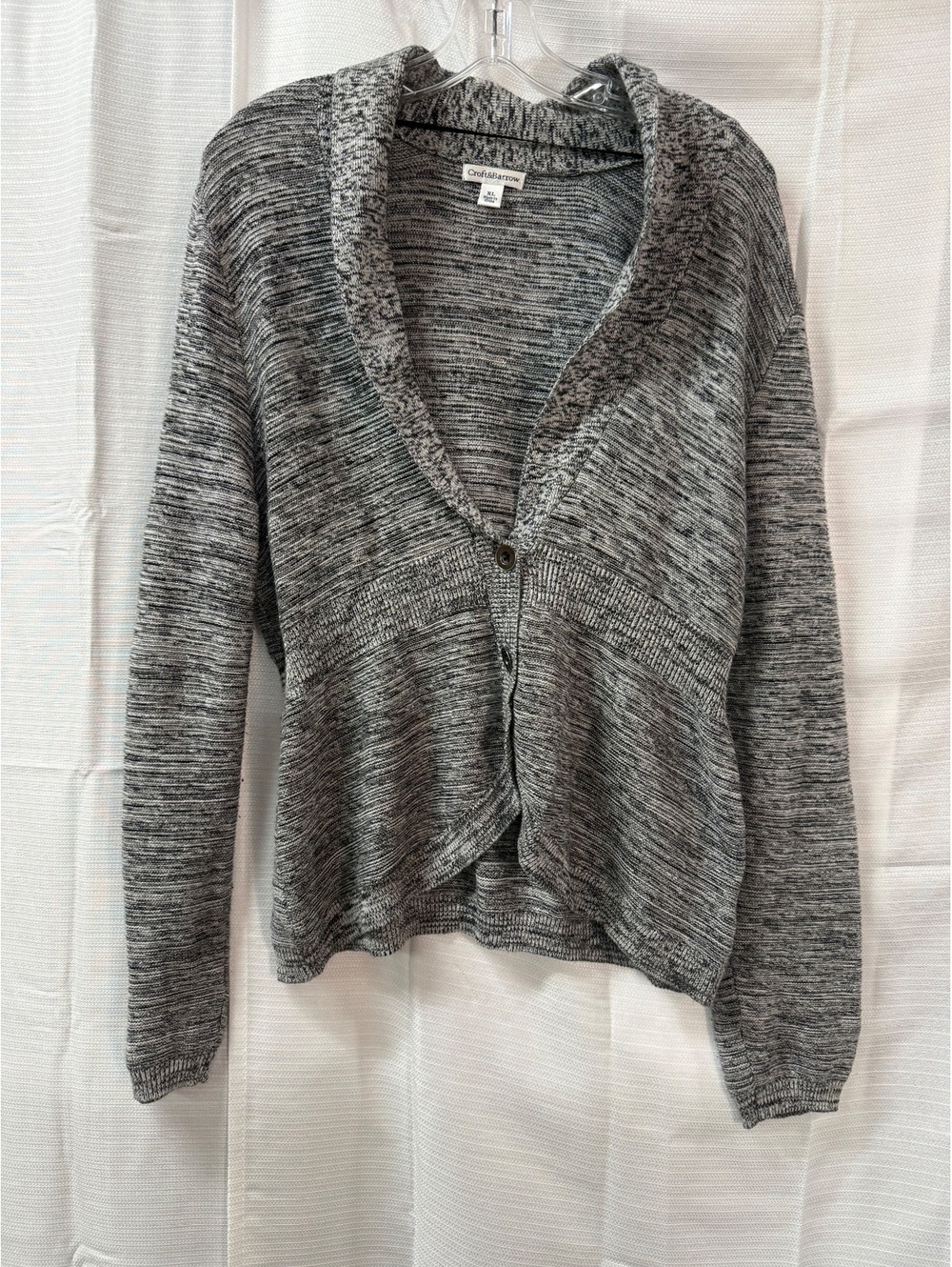 Croft & Barrow Women's XL Gray Marled Cardigan Sweater